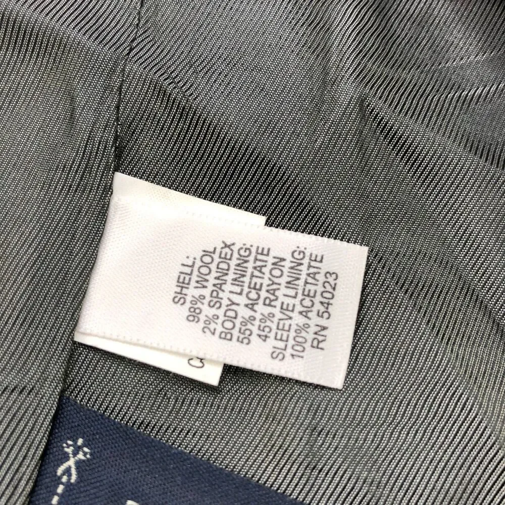 Banana Republic 40 R Navy Blue Men's Wool Blend Button Blazer Sport Coat Jacket
